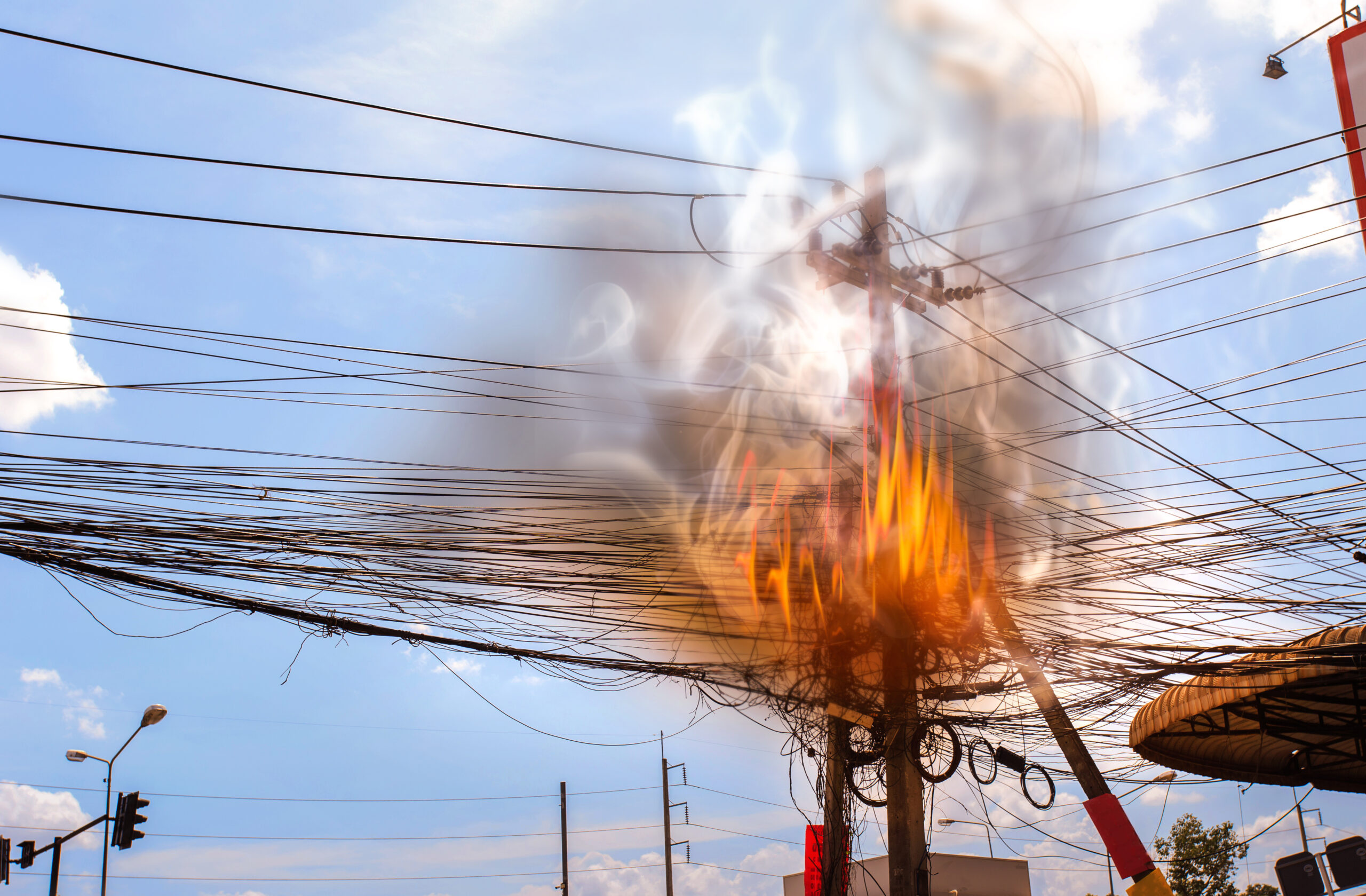 fire damage caused from electrical wire