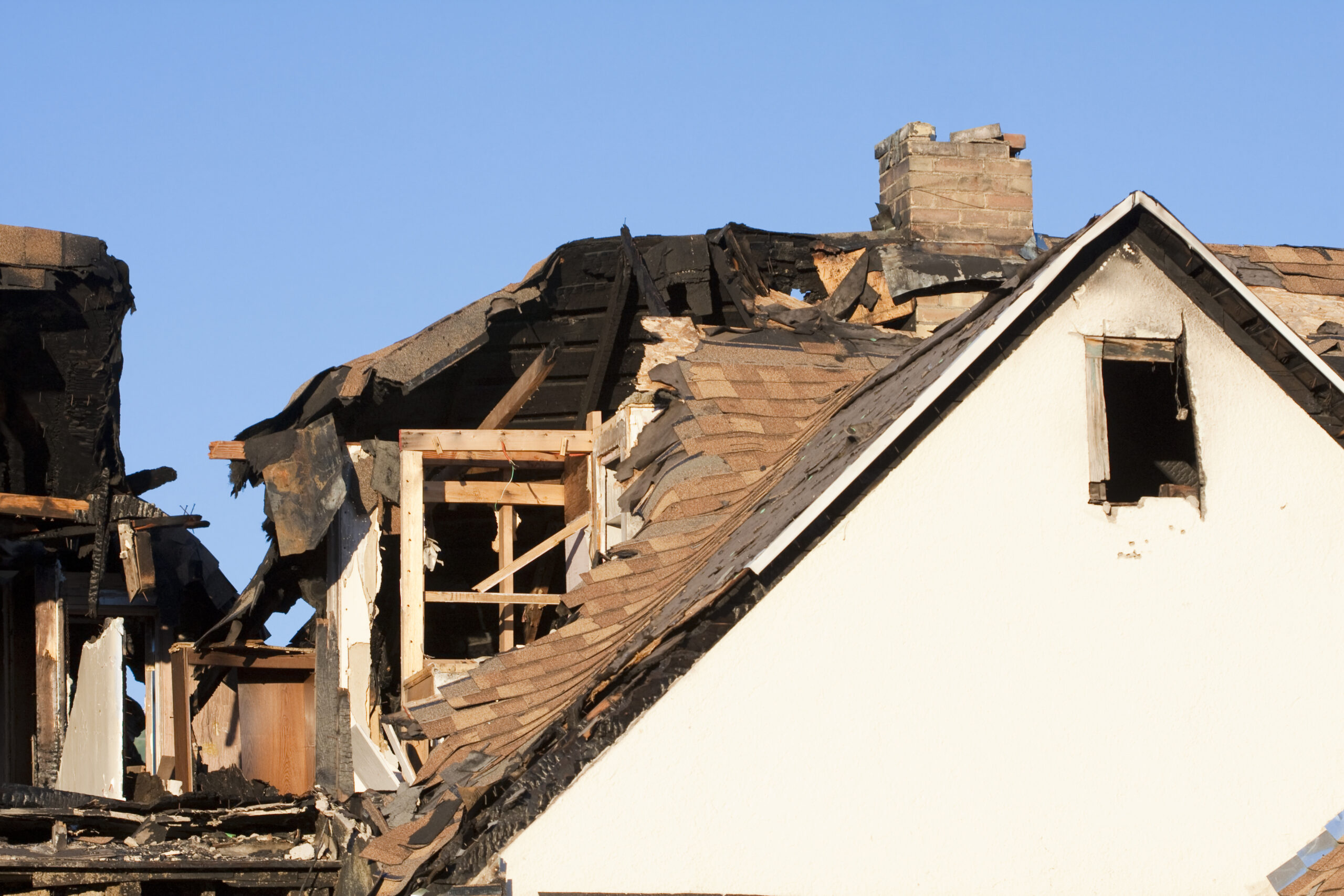 roof fire damage from California