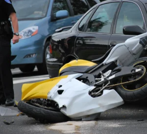 wrecked motorcycle